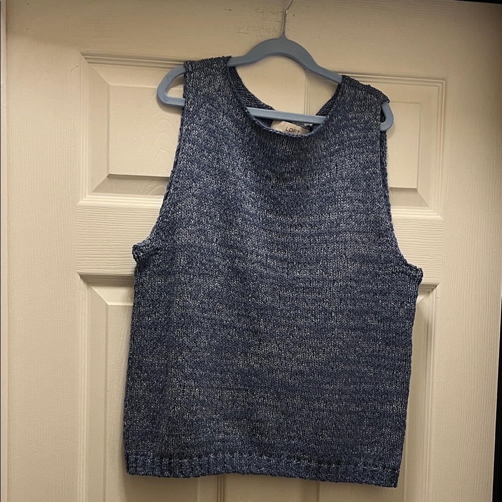 LOFT Blue Sleeveless Knit Top